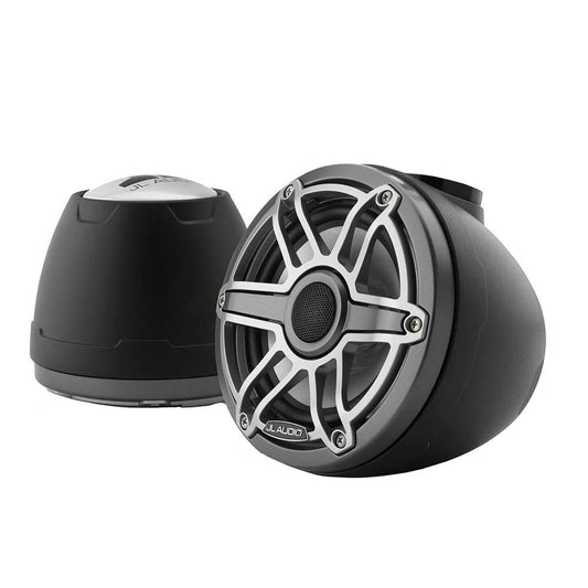 JL Audio M6 VeX Series 6.5" Enclosed Coaxial Speakers w/Titanium Sports Grilles - M6-650VEX-Mb-S-GmTi [010-03263-00] - Twin Screws Marine Service