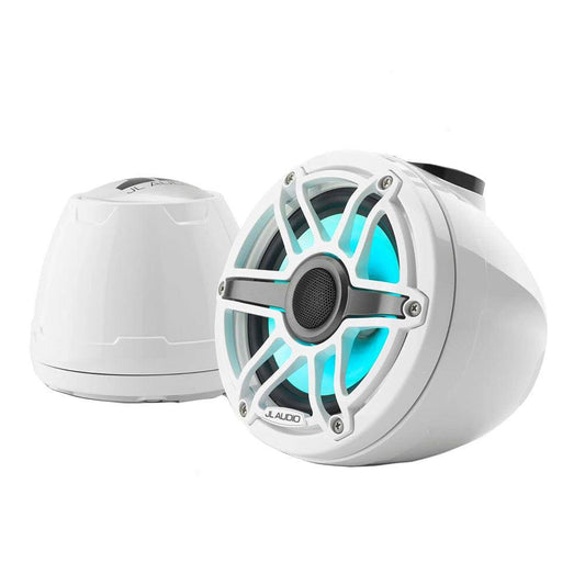 JL Audio M6 VeX Series 6.5" Enclosed Coaxial Speakers w/RGB LED Lighting  White Sports Grilles - M6-650VEX-Gw-S-GwGw-i [010-03262-00] - Twin Screws Marine Service