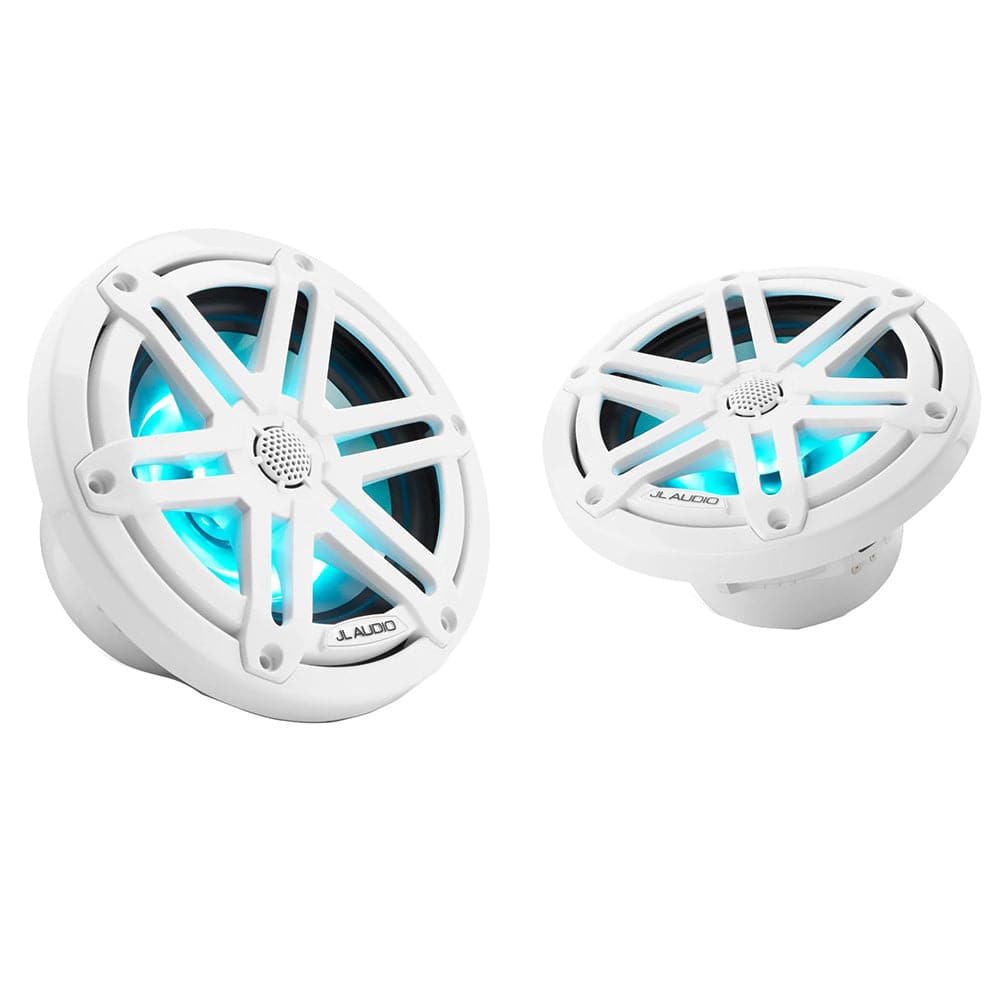 JL Audio M3 Series 6.5" Marine Coaxial Speakers w/Gloss White Sport Grilles w/RGB LED Lighting - M3-650X-S-Gw-i [010-03064-00] - Twin Screws Marine Service