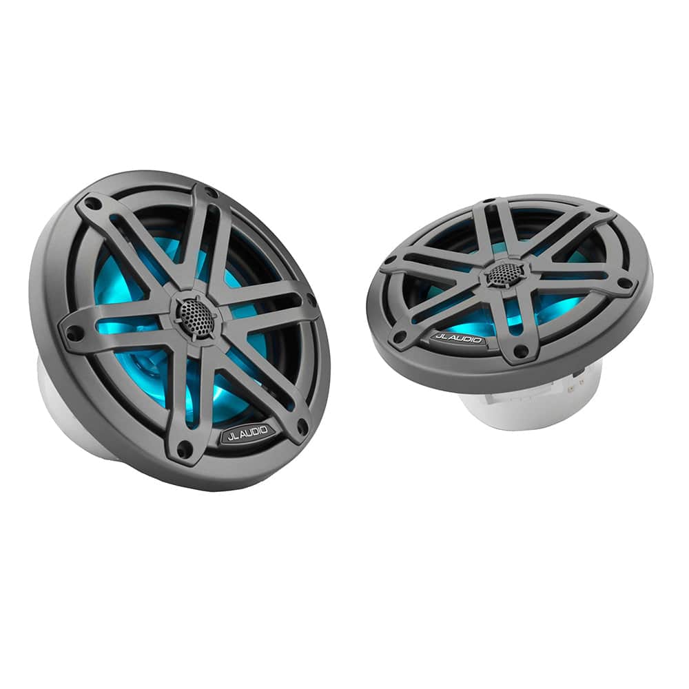 JL Audio M3 Series 6.5" Marine Coaxial Speakers w/Grey Metallic Sport Grilles w/RGB LED Lighting - M3-650X-S-Gm-i [010-03062-00] - Twin Screws Marine Service