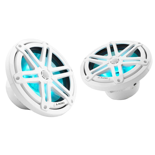 JL Audio M3 Series 7.7" Marine Coaxial Speakers w/Gloss White Sport Grilles w/RGB LED Lighting - M3-770X-S-Gw-i [010-03069-00] - Twin Screws Marine Service