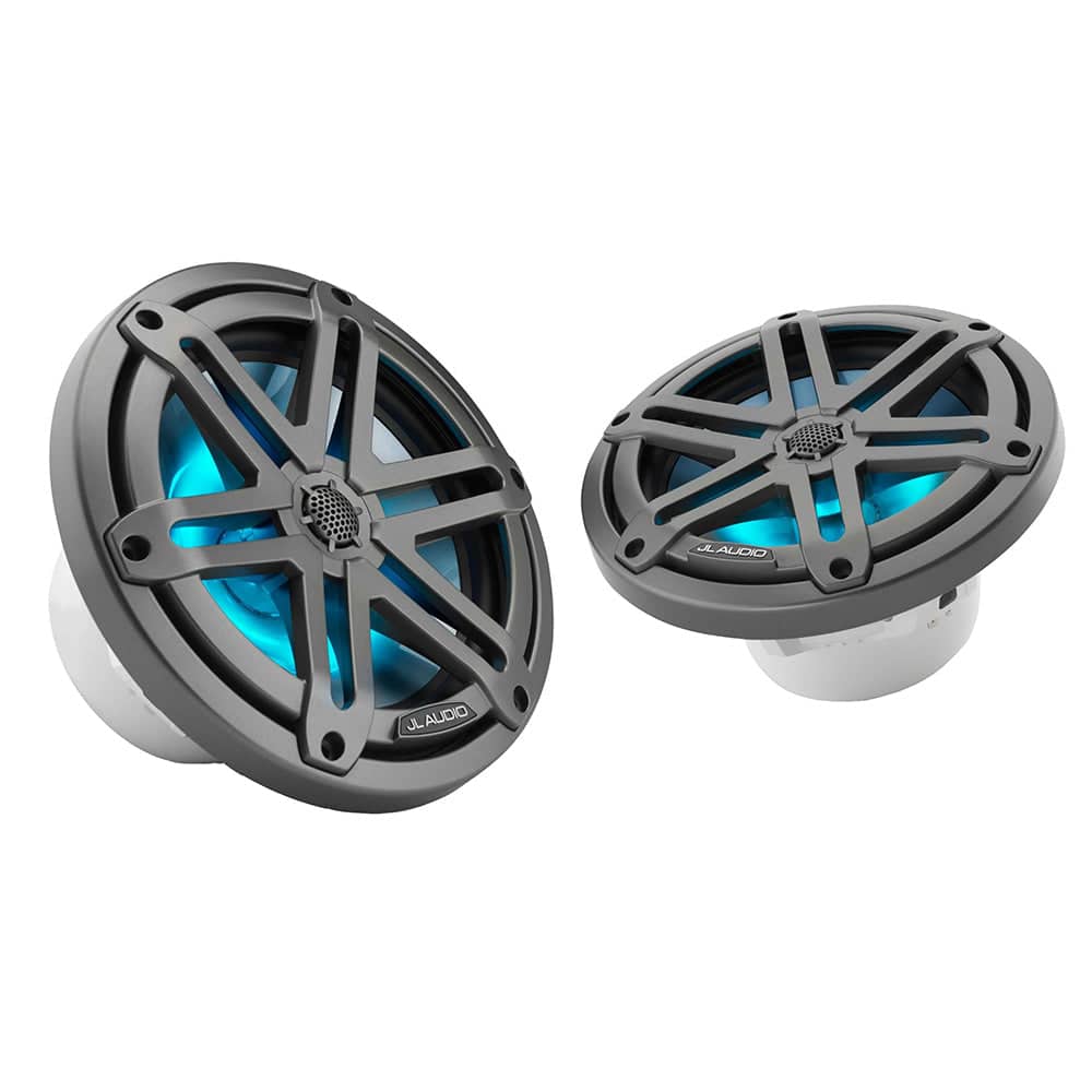 JL Audio M3 Series 7.7" Marine Coaxial Speakers w/Grey Metallic Sport Grilles w/RGB LED Lighting - M3-770X-S-Gm-i [010-03067-00] - Twin Screws Marine Service