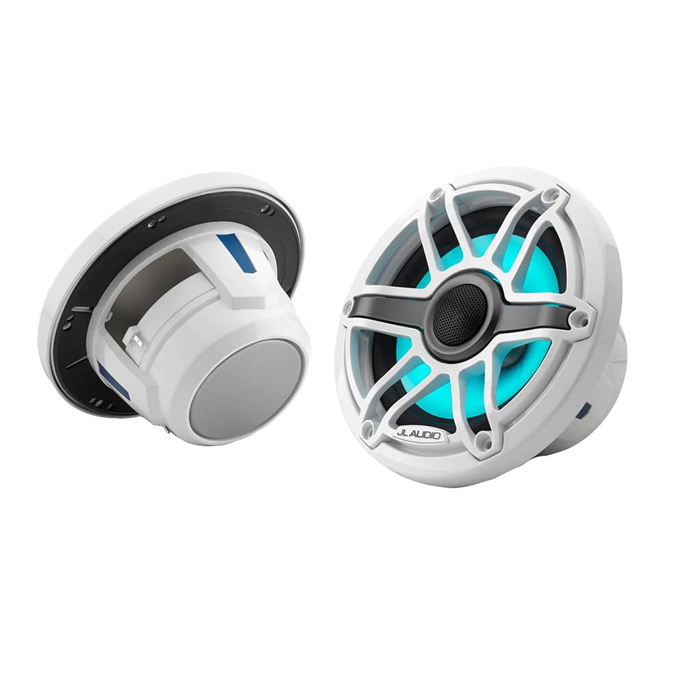 JL Audio M6 Series 6.5" Marine Coaxial Speakers w/Gloss White Sport Grille  Transflective LED Lighting - M6-650X-S-GwGw-i [010-03093-00] - Twin Screws Marine Service