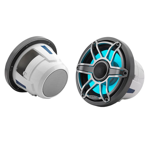 JL Audio M6 Series 8.8" Marine Coaxial Speakers w/Grey Metallic Sport Grille  Transflective LED Lighting - M6-880X-S-GmTi-i [010-03099-00] - Twin Screws Marine Service