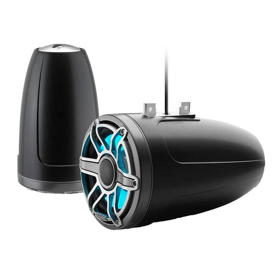 JL Audio M6 Series 8.8" Enclosed Tower Coaxial System w/Titanium Sport Grille  Transflective LED Lighting - M6-880ETXv3-Sb-S-GmTi-i [010-03281-00] - Twin Screws Marine Service