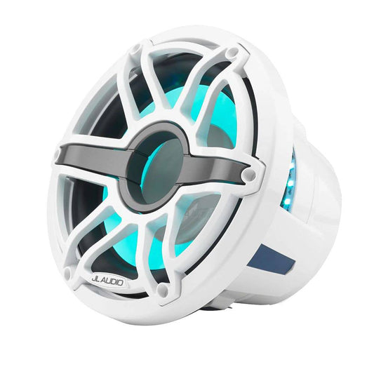 JL Audio M6 10" Marine Infinite-Baffle Subwoofer w/Gloss White Sport Grille  Transflective LED Lighting - M6-10IB-S-GwGw-i-4 [010-03085-00] - Twin Screws Marine Service