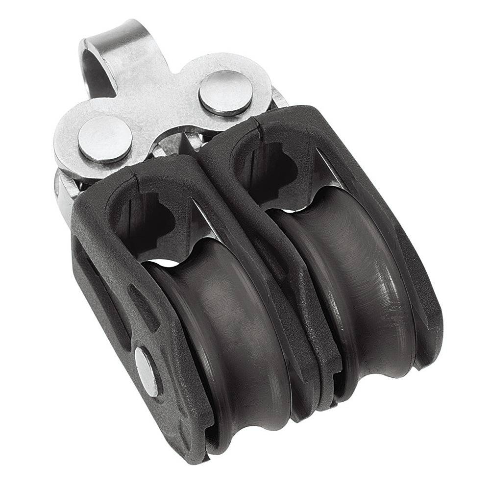 Barton Marine Size 0 20mm Plain Bearing Pulley Block Double Fixed Eye [N00210] - Twin Screws Marine Service