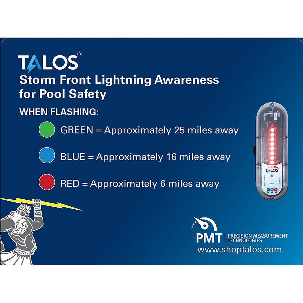 TALOS Wall Powered Standard Lightning Detector w/18"x24" Safety Information Sign [SFD-1824P-MTB-WP] - Twin Screws Marine Service