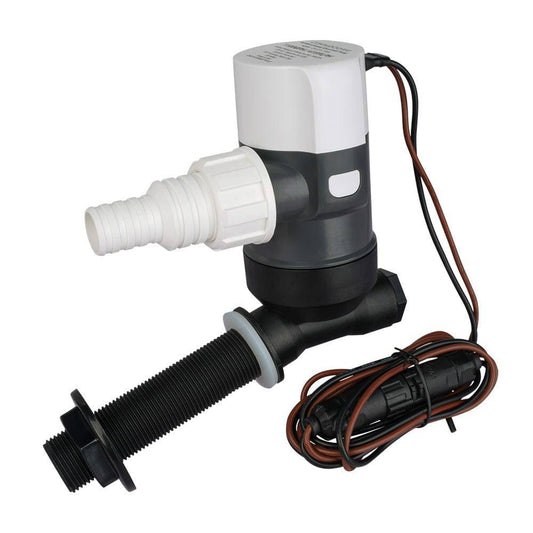Commodore 1100 GPH Angled Livewell Pump - 12V [CM-E31-1100L] - Twin Screws Marine Service