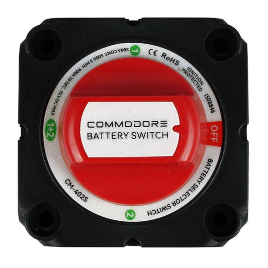 Commodore 4-Position Compact Dual Battery Selector Switch [CM-402S] - Twin Screws Marine Service