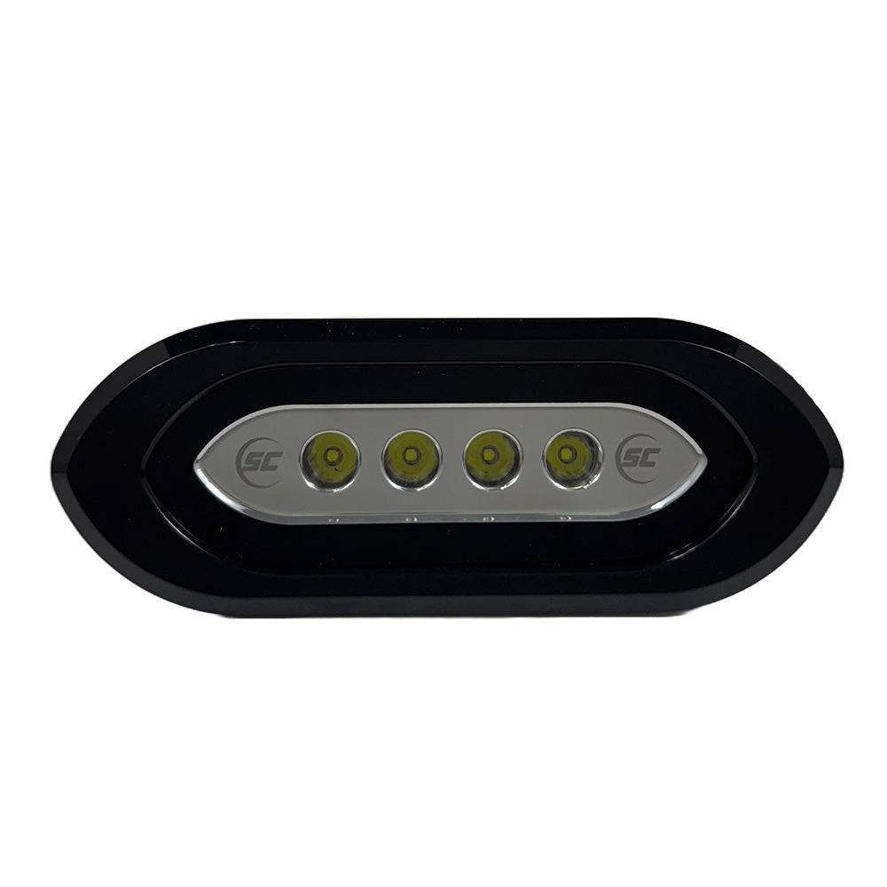 Shadow-Caster Flush Mount Spreader Light - Black Housing - White [SCM-SLF4X-GW-BK] - Twin Screws Marine Service