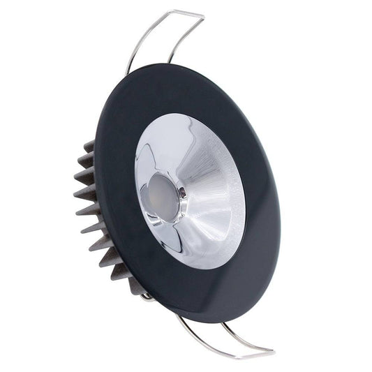 Lumitec Illusion Flush Mount LED Down Light - Spectrum RGBW - Warm White - Black Housing - Chrome Reflector [117165] - Twin Screws Marine Service