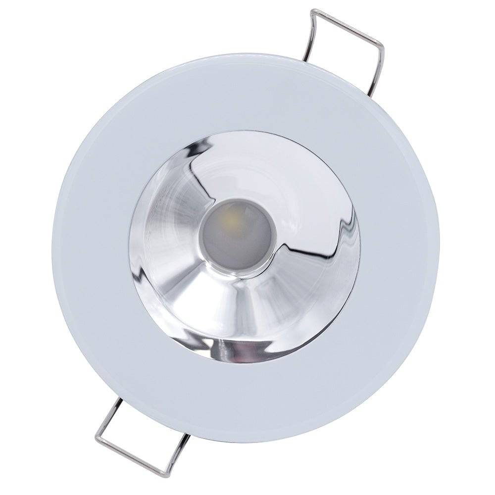 Lumitec Illusion Flush Mount LED Down Light - White - Non-Dimming - White Housing - Chrome Reflector [117133] - Twin Screws Marine Service