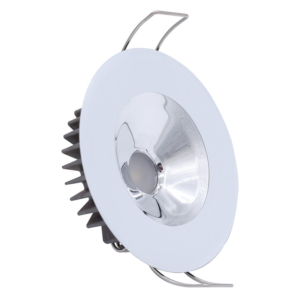 Lumitec Illusion Flush Mount LED Down Light - Warm White - Dimming - White Housing - Chrome Reflector [117139] - Twin Screws Marine Service