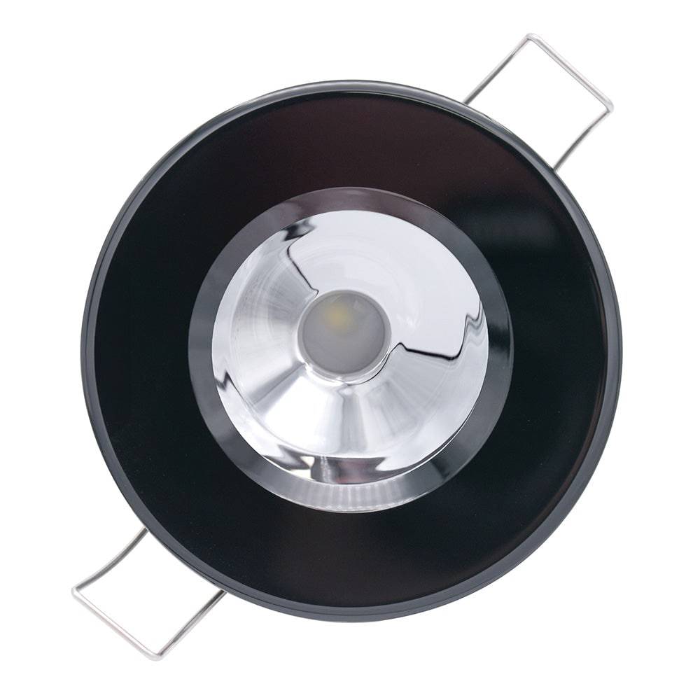Lumitec Illusion Flush Mount LED Down Light - Warm White - Dimming - Black Housing - Chrome Reflector [117169] - Twin Screws Marine Service