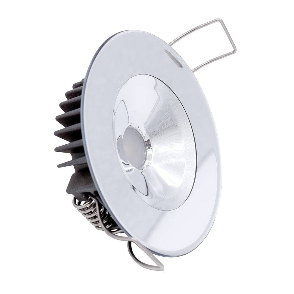 Lumitec Illusion Flush Mount LED Down Light - Warm White - Dimming - White Housing - Mirrored Housing [117149] - Twin Screws Marine Service