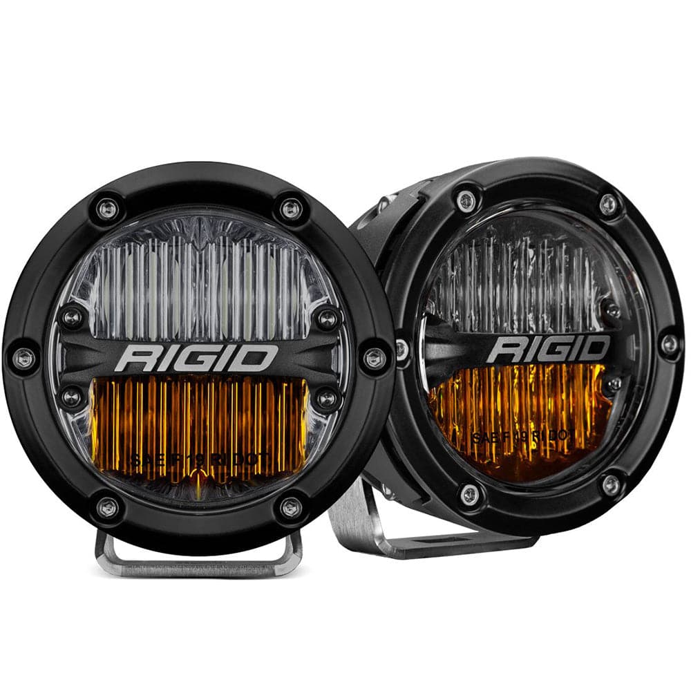 RIGID Industries 360-Series 4" LED SAE Fog Beam - Yellow/White - Set of 2 [36122] - Twin Screws Marine Service