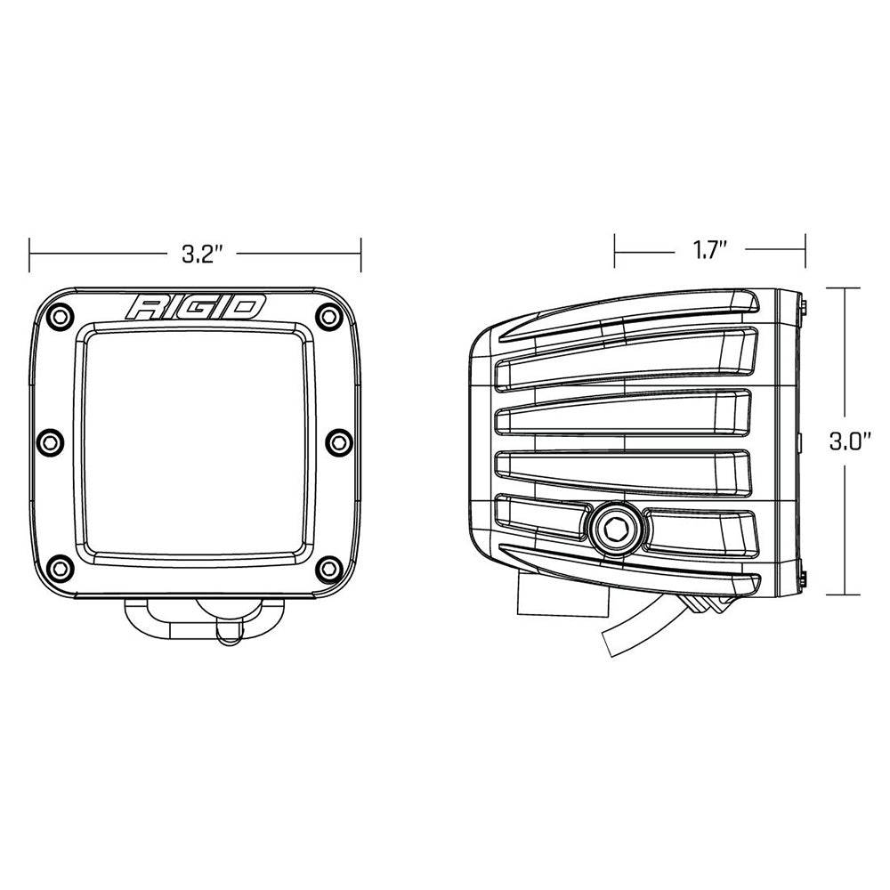 RIGID Industries D-Series LED SAE Fog Beam - Yellow/White - Set of 2 [50482] - Twin Screws Marine Service