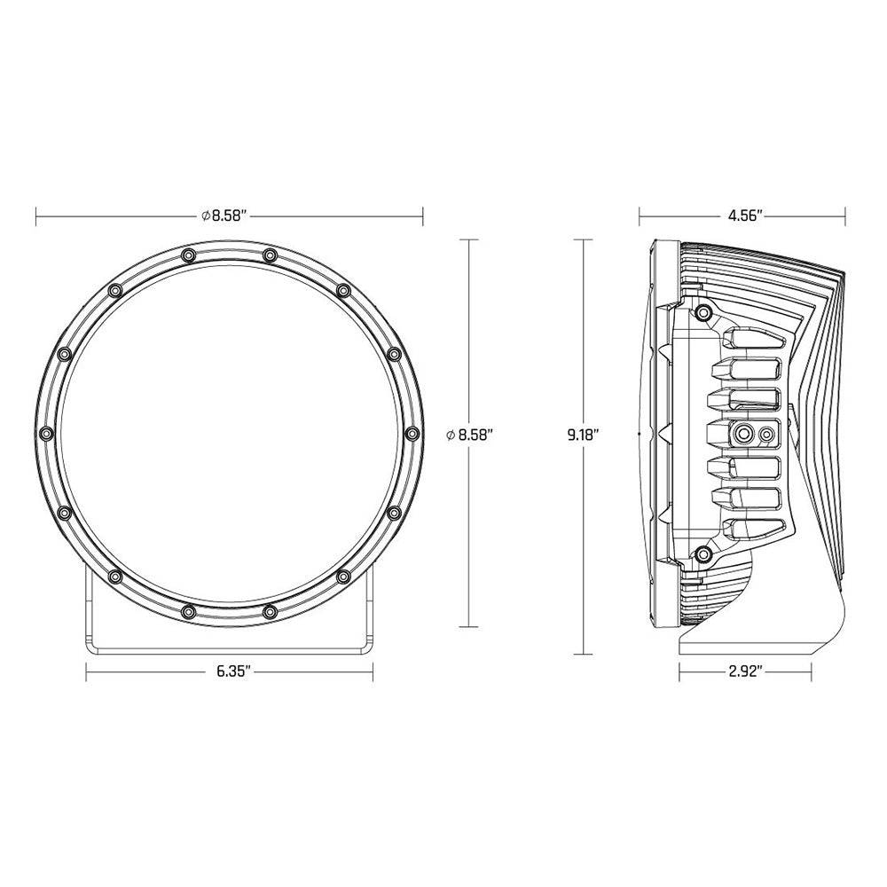 RIGID Industries 360-Series RGBW 9" Offroad Lamp Spot Beam w/RGBW Backlight Pods - Single [36422] - Twin Screws Marine Service