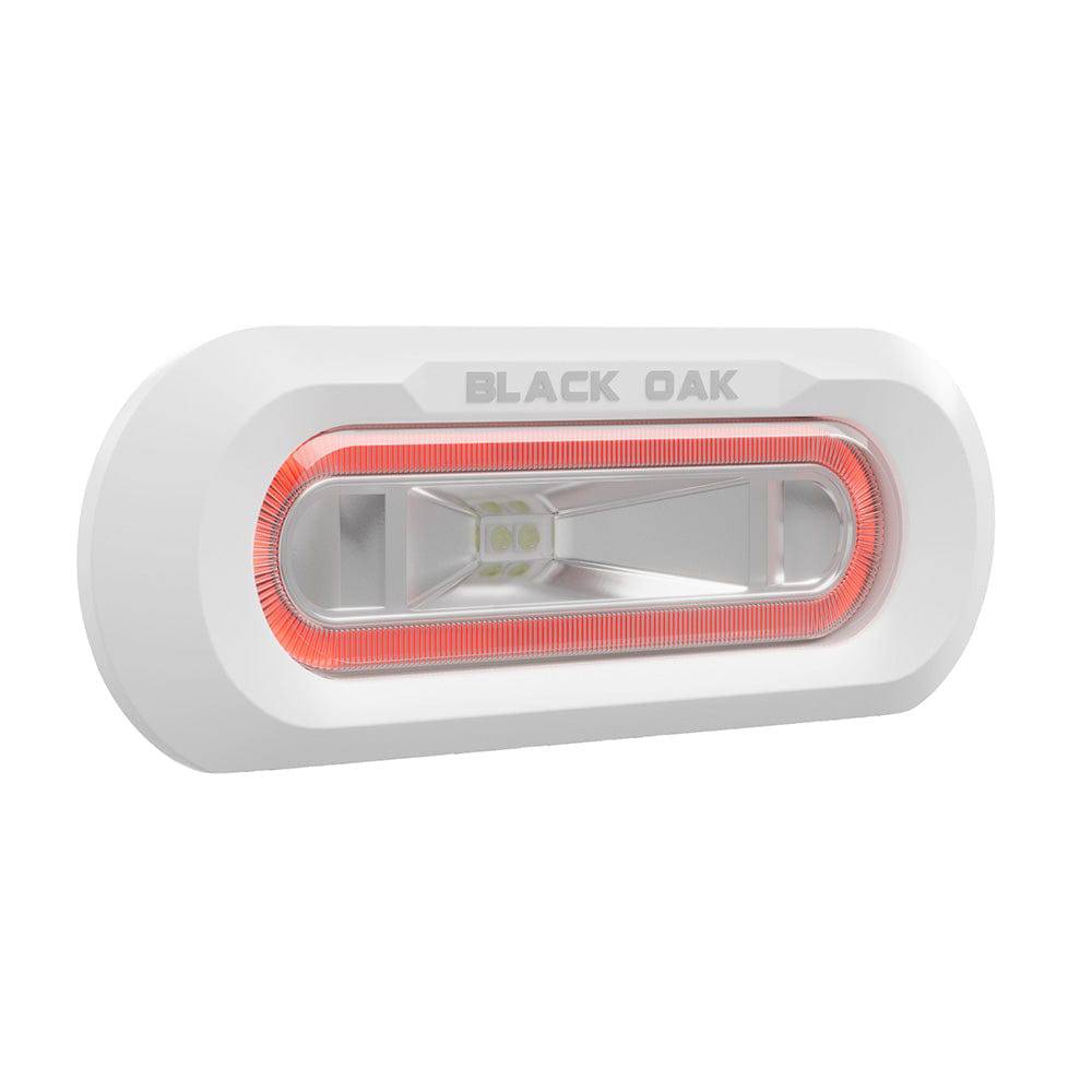 Black Oak Low Pro Marine Spreader Light - Flush Mount - White Housing - Red LED [MLPS-FR] - Twin Screws Marine Service