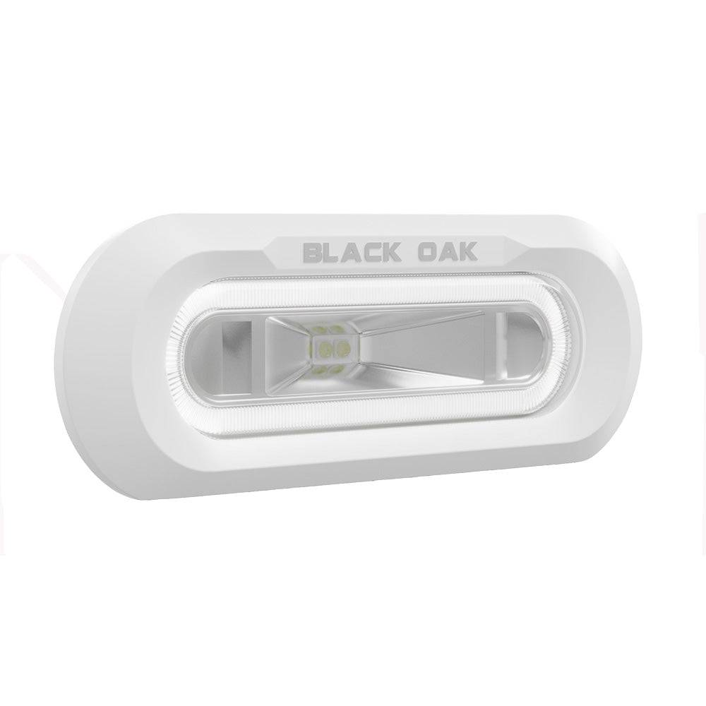 Black Oak Low Pro Marine Spreader Light - Flush Mount - White Housing - White LED [MLPS-FW] - Twin Screws Marine Service