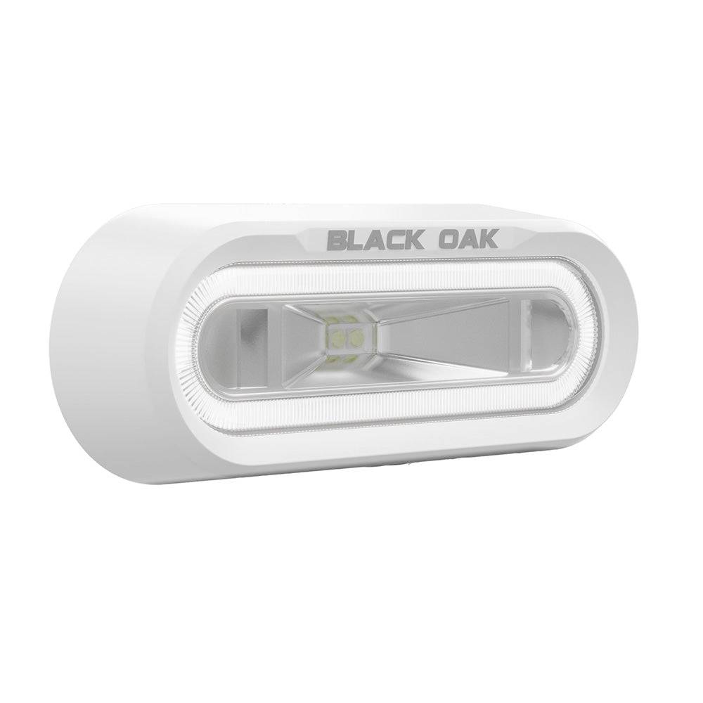 Black Oak Low Pro Off Road Spreader Light - Bracket Mount - White Housing - White LED [MLPS-W] - Twin Screws Marine Service