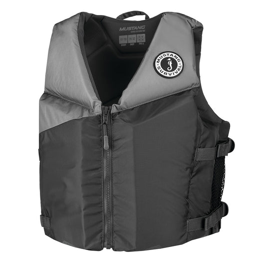 Mustang Young Adult REV Foam Vest - Grey/Light Grey/Fluorescent Yellow - Universal [MV360002-812-0] - Twin Screws Marine Service