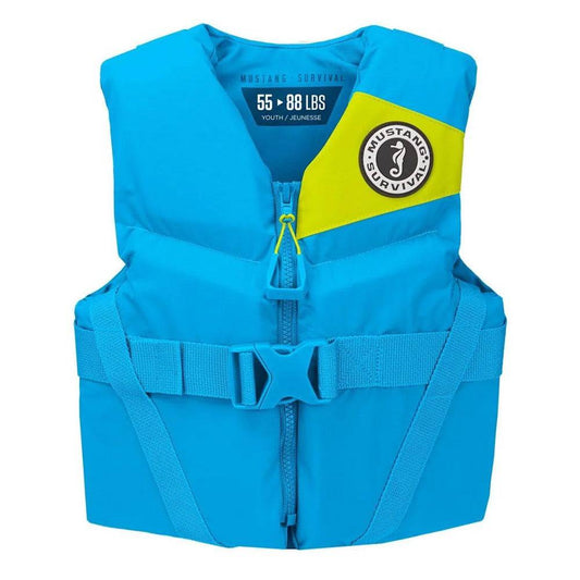 Mustang Youth REV Foam Life Vest - Azure Blue [MV357002-268-0] - Twin Screws Marine Service