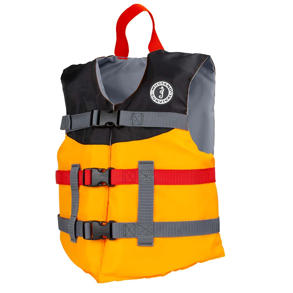 Mustang Youth Livery Foam Vest - Mango/Black [MV230002-203-0] - Twin Screws Marine Service