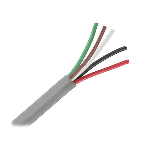 Pacer Unshielded 5 Conductor Cable - 25' - 18/5 AWG - Green, Brown, White, Black,  Red [M18/5-25]