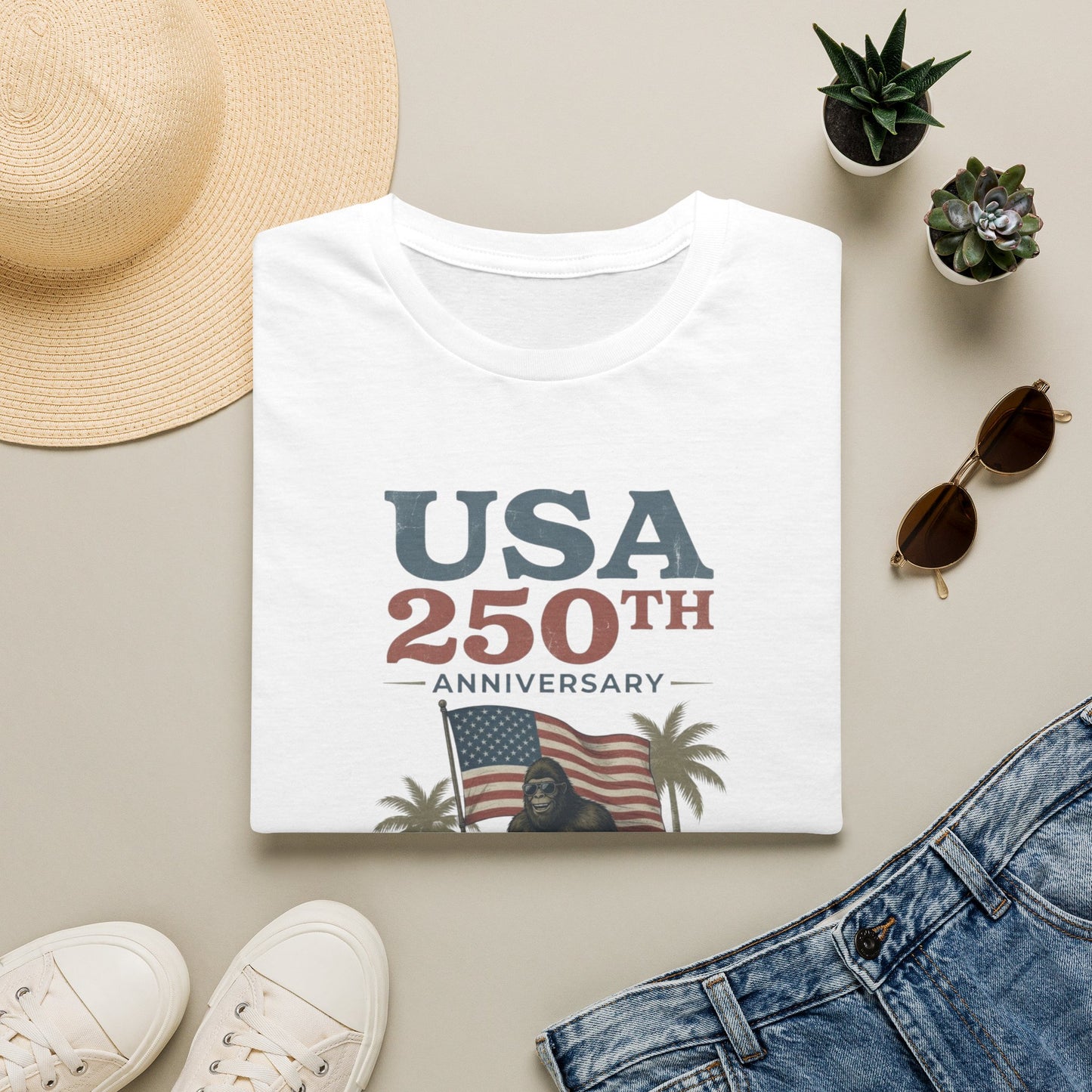 USA 250th Anniversary T-Shirt — Patriotic American Flag Celebration Tee