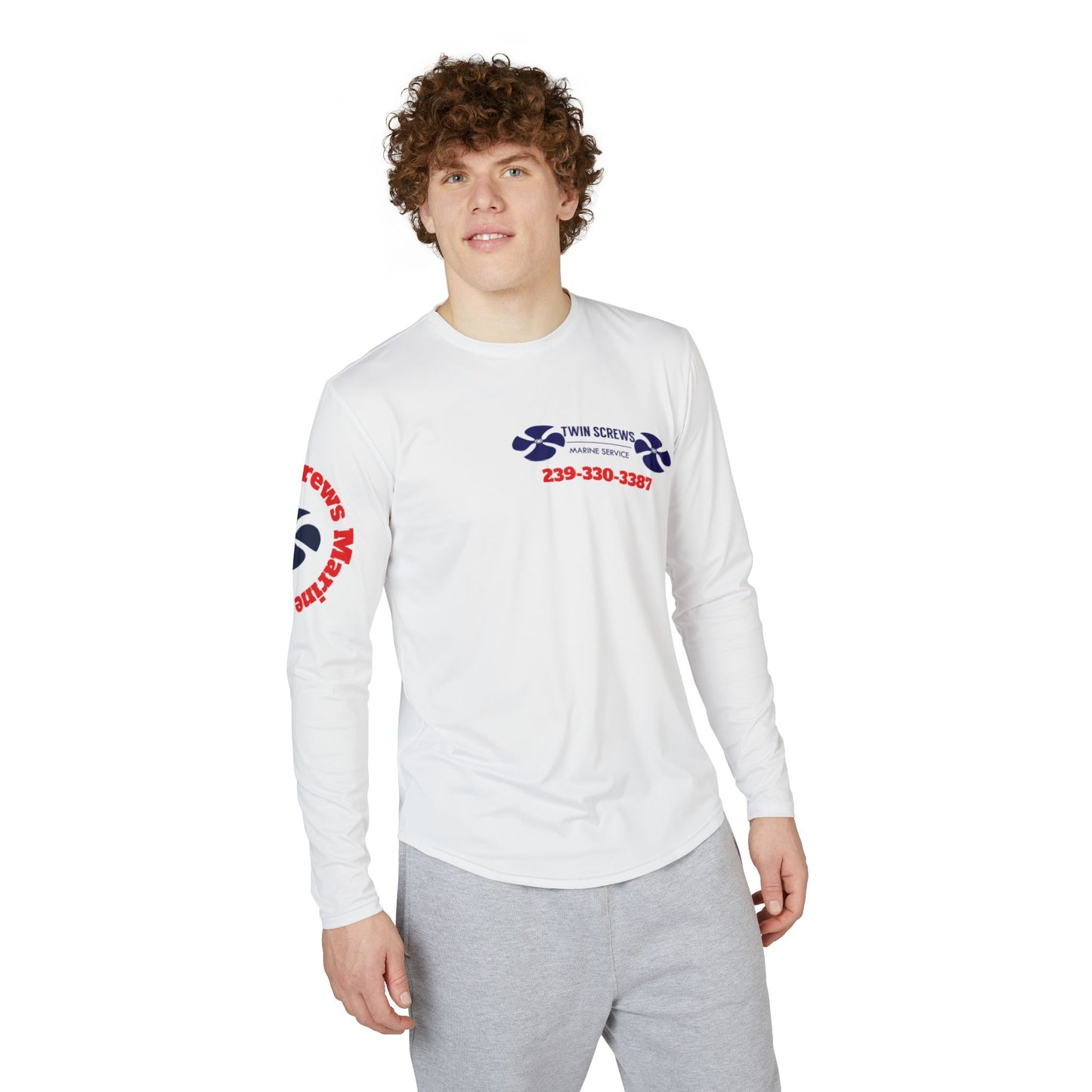 Men's UV Protection Long Sleeve Shirt – Soccer Emblem Sleeve Performance Top