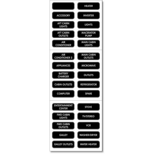 Blue Sea 8031 AC Panel Basic 30 Label Set [8031] - Twin Screws Marine Service