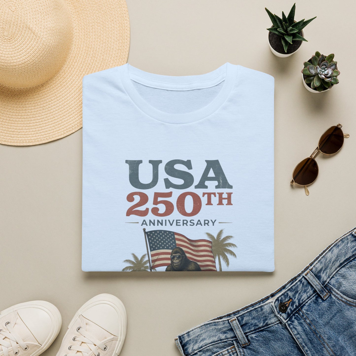 USA 250th Anniversary T-Shirt — Patriotic American Flag Celebration Tee