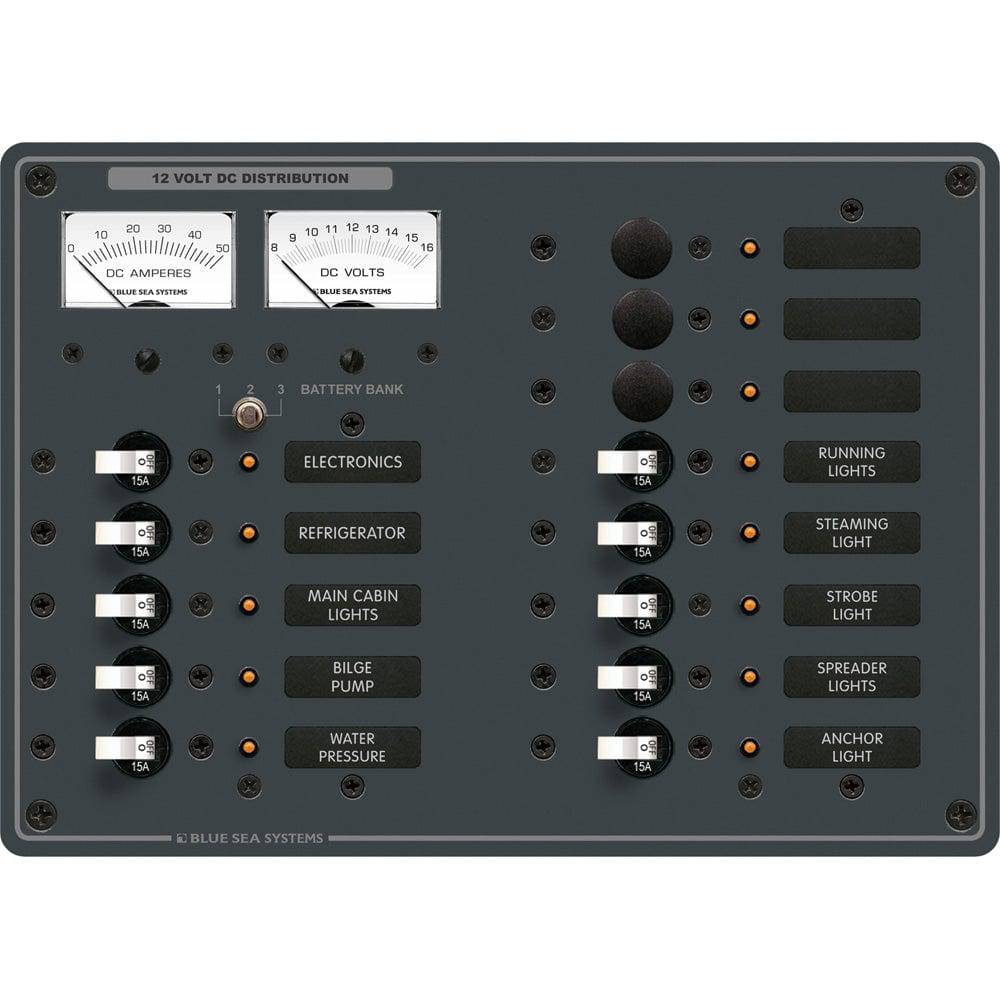 Blue Sea 8068 DC 13 Position Toggle Branch Circuit Breaker Panel - White Switches [8068] - Twin Screws Marine Service