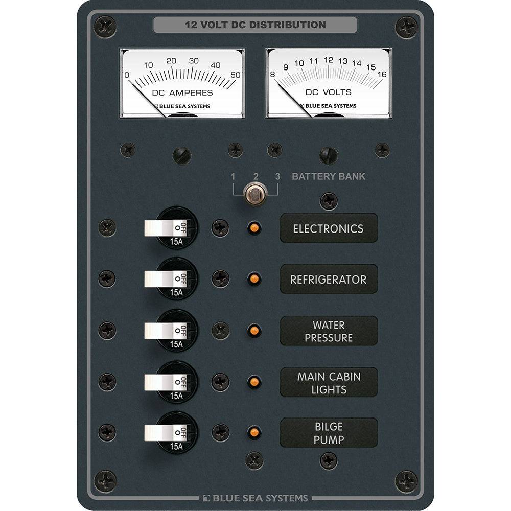 Blue Sea 8081 DC 5 Position Toggle Branch Circuit Breaker Panel - White Switches [8081] - Twin Screws Marine Service