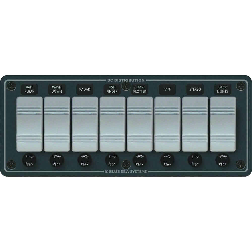 Blue Sea 8261 Waterproof Panel 8 Position - Slate Grey [8261] - Twin Screws Marine Service