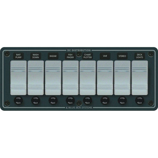 Blue Sea 8261 Waterproof Panel 8 Position - Slate Grey [8261] - Twin Screws Marine Service