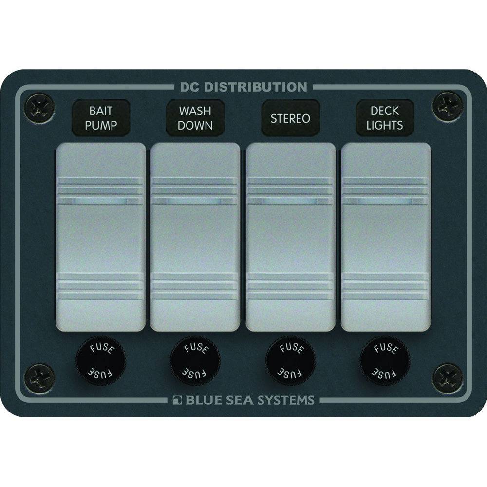 Blue Sea 8262 Waterproof Panel 4 Position - Slate Grey [8262] - Twin Screws Marine Service