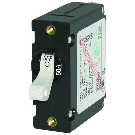 Blue Sea 7230 AC/DC Single Pole Magnetic World Circuit Breaker - 50AMP [7230] - Twin Screws Marine Service