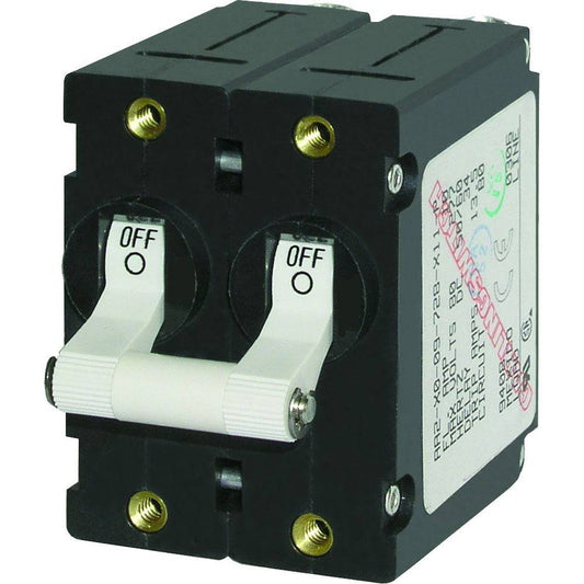 Blue Sea 7233 A-Series Double Pole Toggle - 10AMP - White [7233] - Twin Screws Marine Service