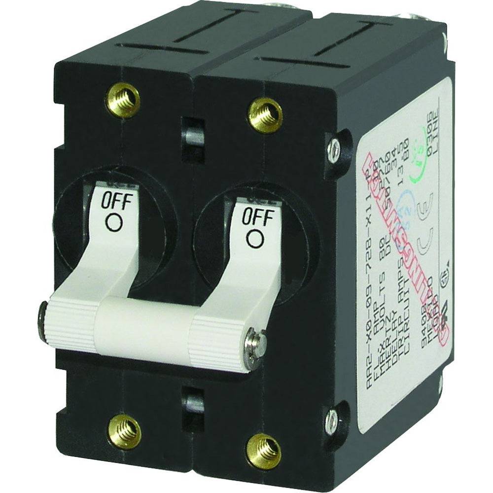 Blue Sea 7242 A-Series Double Pole Toggle - 50AMP - White [7242] - Twin Screws Marine Service