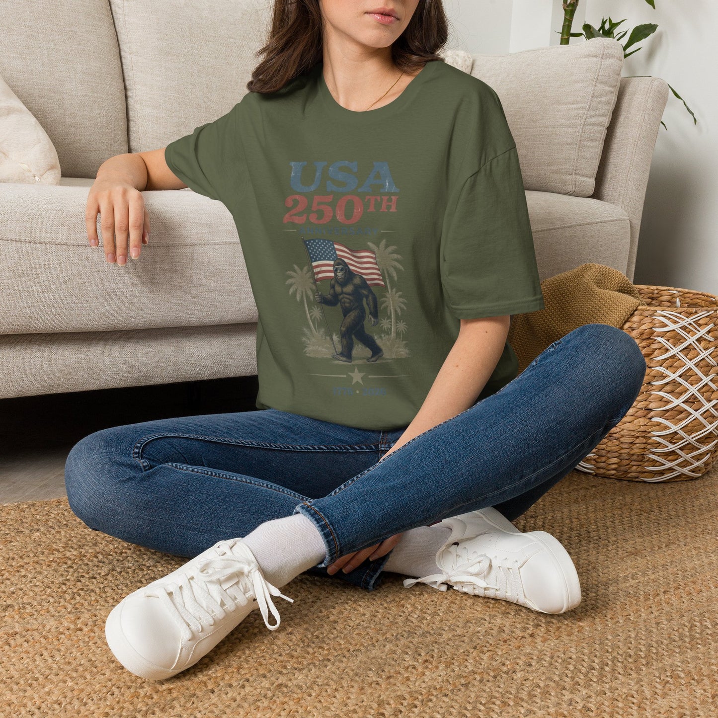 USA 250th Anniversary T-Shirt — Patriotic American Flag Celebration Tee