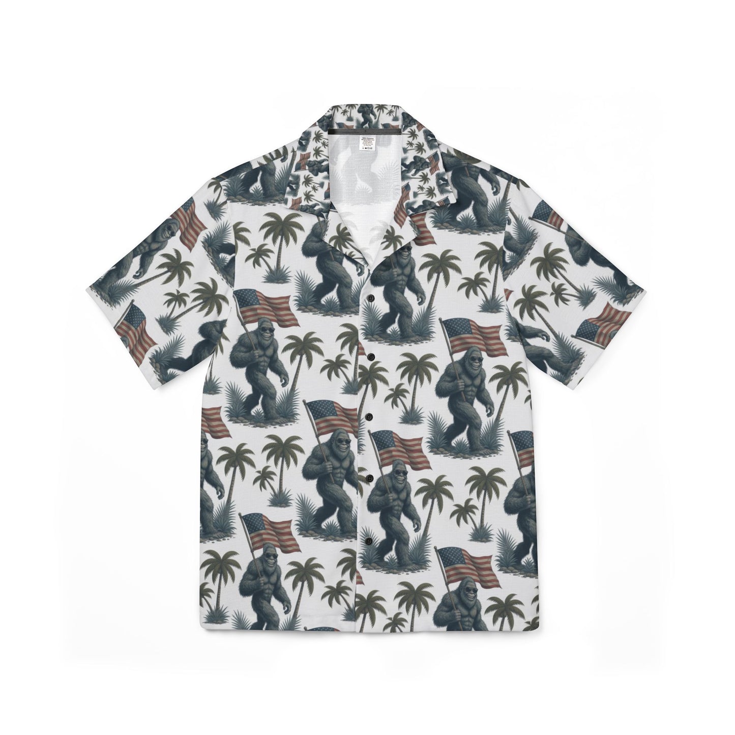 Patriotic Palm Bigfoot Hawaiian Shirt
