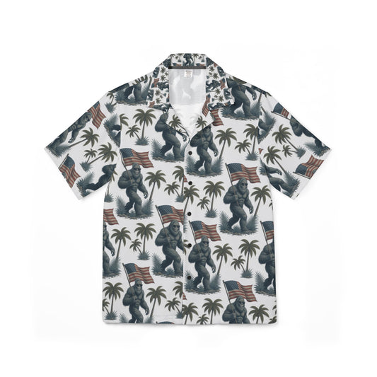 Patriotic Palm Bigfoot Hawaiian Shirt