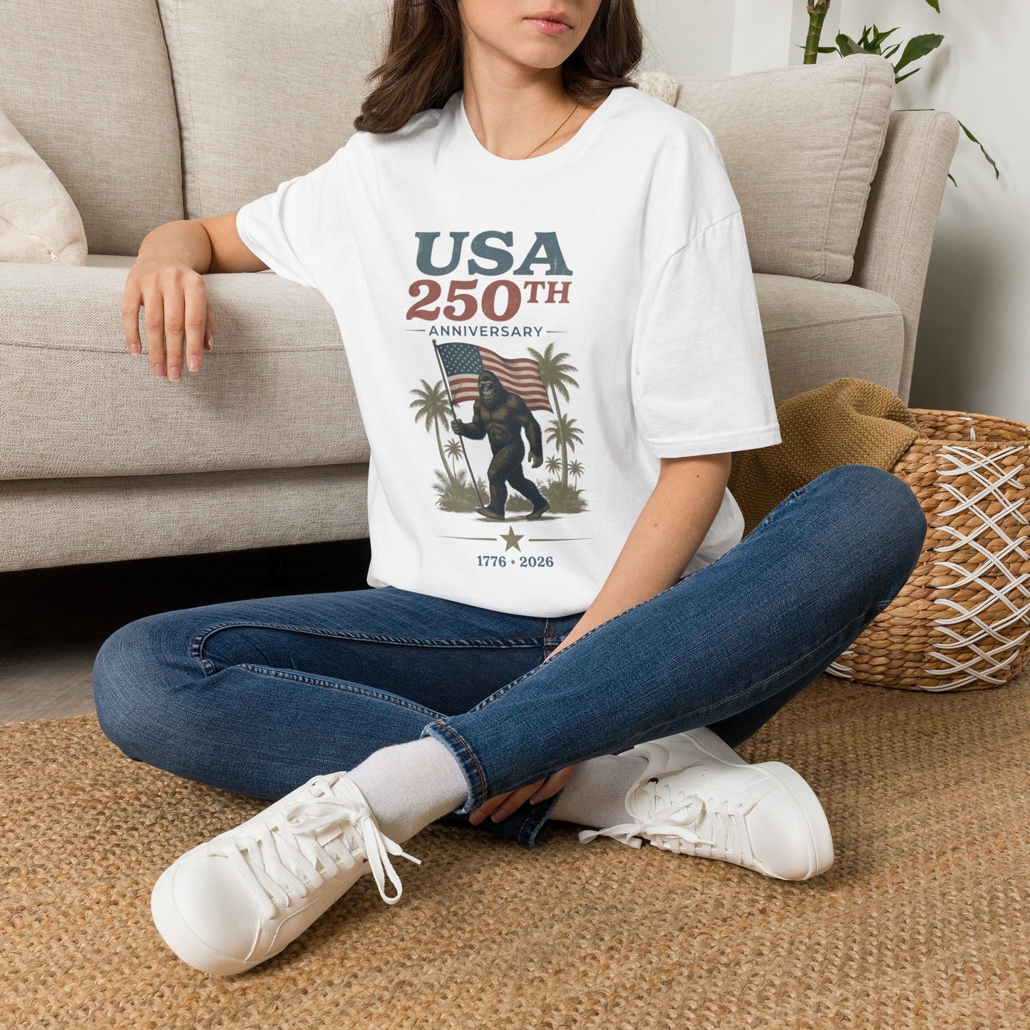 USA 250th Anniversary T-Shirt — Patriotic American Flag Celebration Tee