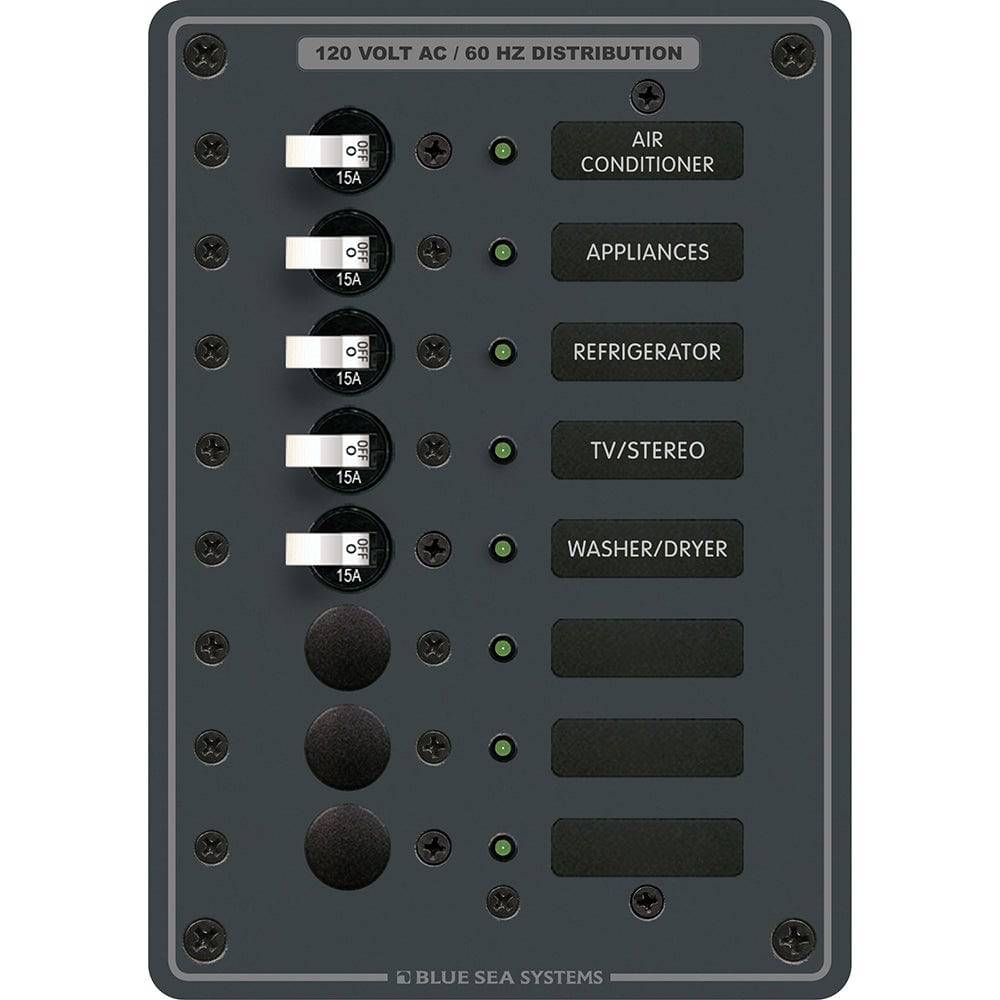 Blue Sea 8059 AC 8 Position Toggle Circuit Breaker Panel [8059] - Twin Screws Marine Service