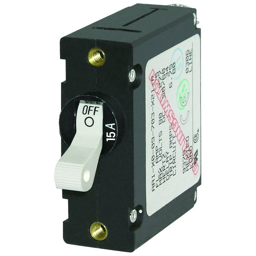 Blue Sea 7210 AC/DC Single Pole Magnetic World Circuit Breaker - 15AMP [7210] - Twin Screws Marine Service