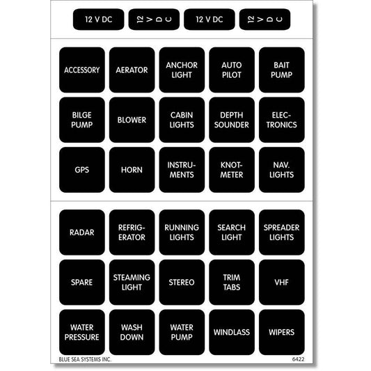 Blue Sea 4215 Square Format Label Set - 30 [4215] - Twin Screws Marine Service