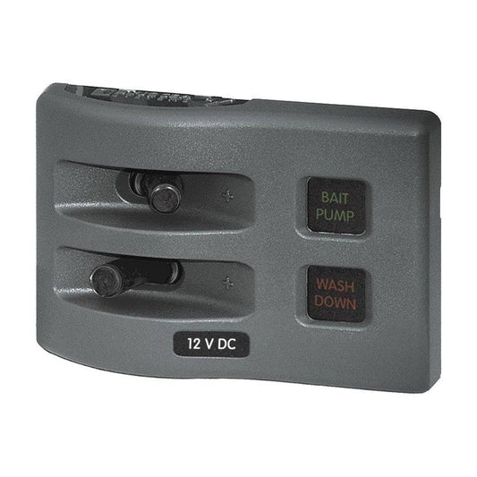 Blue Sea 4302 WeatherDeck Water Resistant Fuse Panel - 2 Position - Grey [4302] - Twin Screws Marine Service